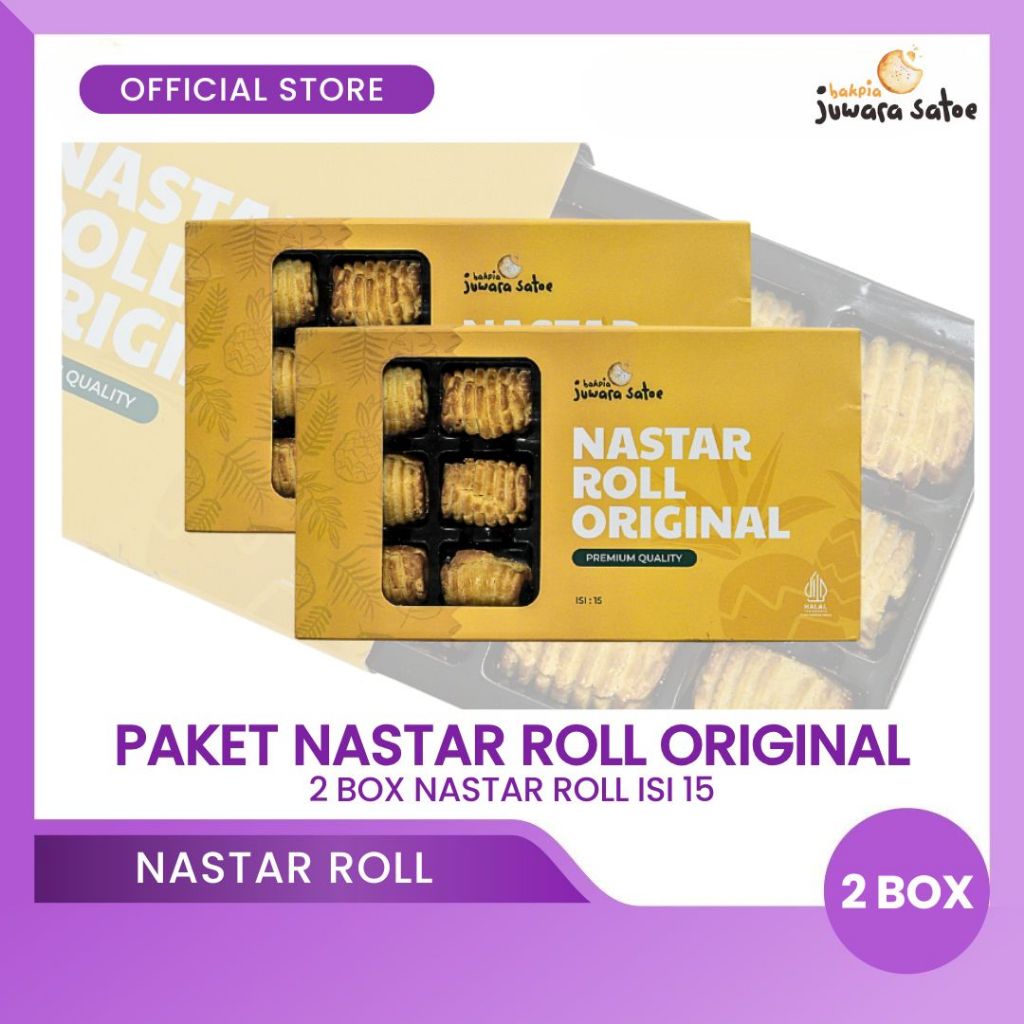 

BAKPIA JUWARA SATOE [ 2 Box ] Paket Nastar Roll Original Isi 15 - Oleh Oleh Khas Jogja