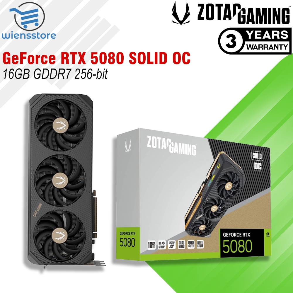 ZOTAC GAMING GeForce RTX 5080 SOLID OC 16GB GDDR7 256Bit Vga Cards Cpu Komputer