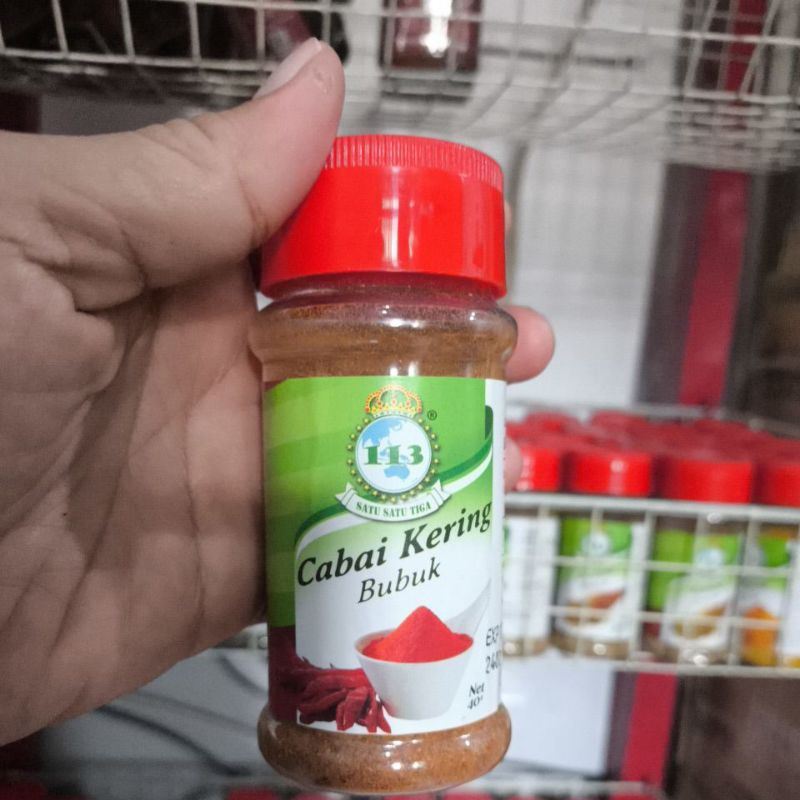 

Cabai kering cap 113 satu satu tiga 40 gr/Cabe kering botol