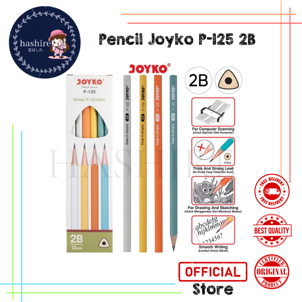 

Pensil Pencil Joyko P-125 2B 1 Box 12 Pcs
