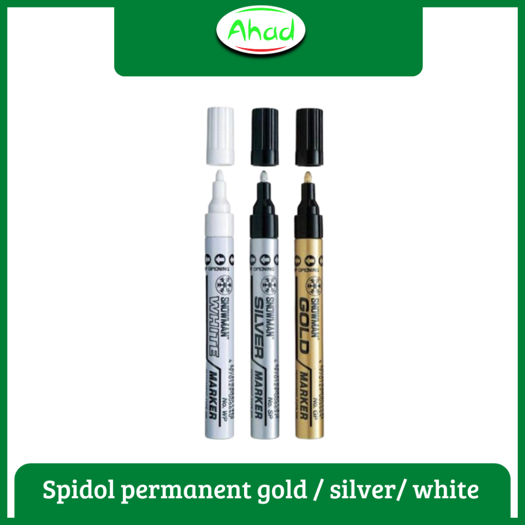 SPIDOL SNOWMAN WARNA SILVER WHITE GOLD SNOWMAN SPIDOL PERMANENT