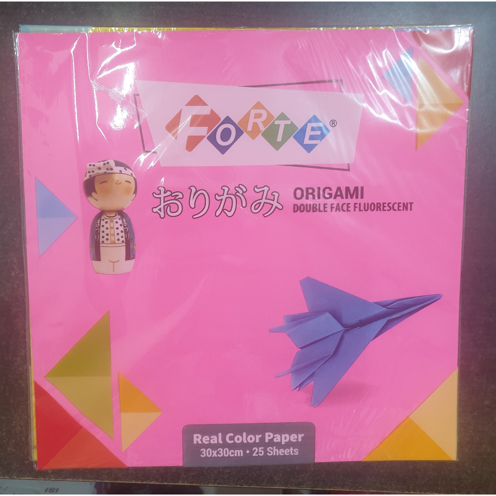 

Kertas Lipat / Origami Forte Warna Bolak Balik 30 x 30 cm Double Fluorescent isi 10 set