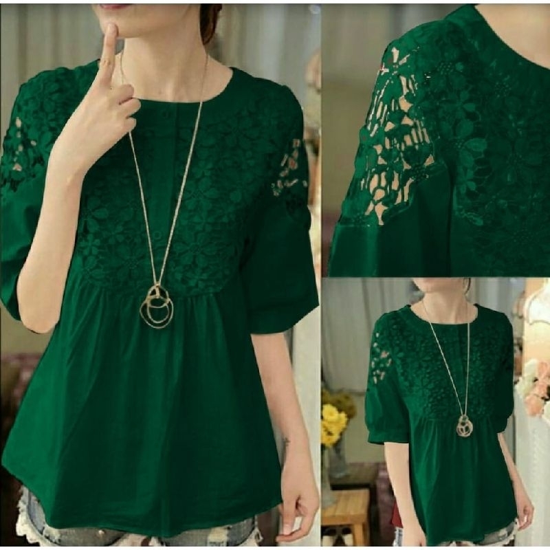 Atasan Top Bronita Brukat Import
