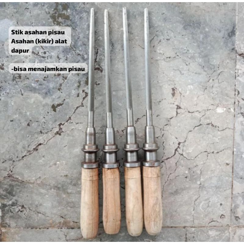 Stik pengasah Pisau dapur - stik horning bar stainles Baja Asli siap pakai