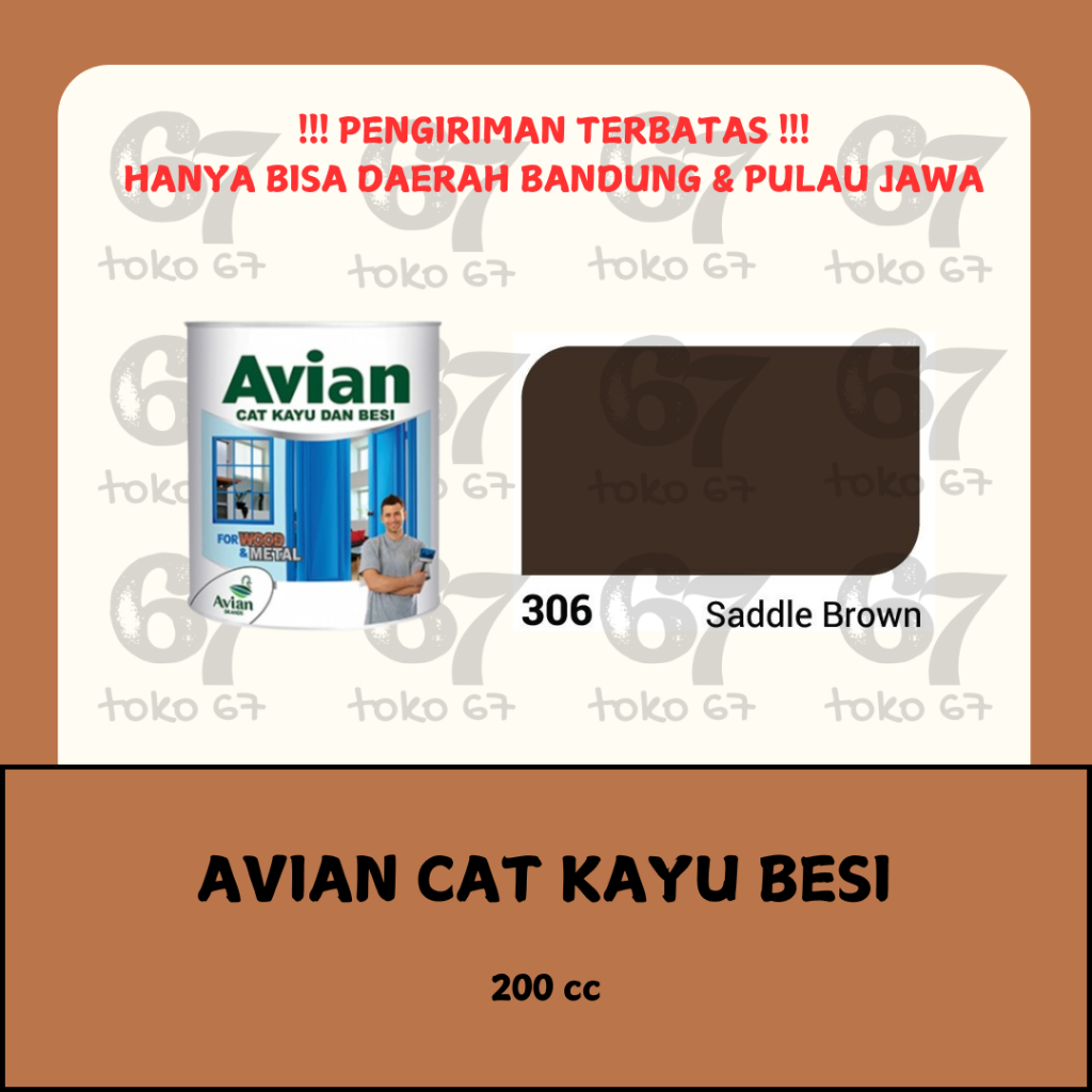 

AVIAN CAT MINYAK KAYU BESI 306 SADDLE BROWN 200 CC