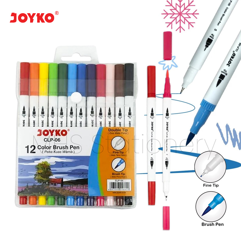 

Color Brush Pen Pena Kuas Warna Joyko CLP-06 12 Warna Color