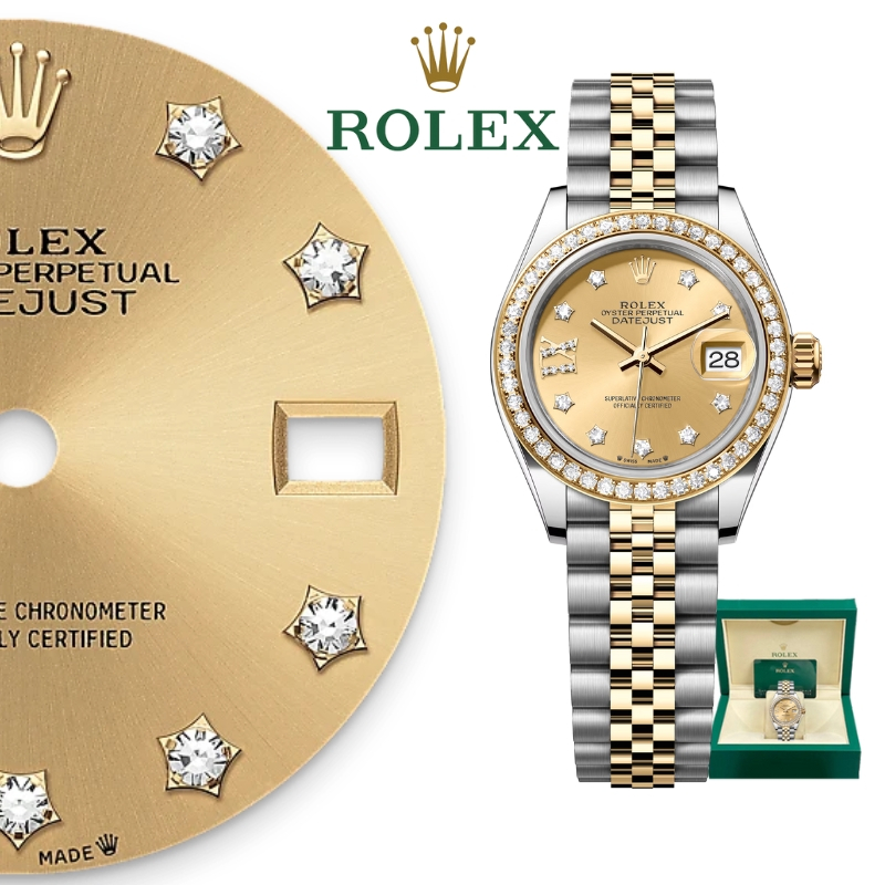 【100% ASLI】Jam Tangan Rolex Wanita Rolex Datejust Series M279383RBR-0021 31mm Emas 18k dengan berlia