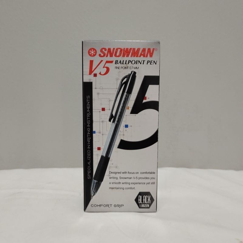 

Ballpoint Pena Pulpen Snowman V.5 - Black 0,7 (1 lusin / 12 pcs)