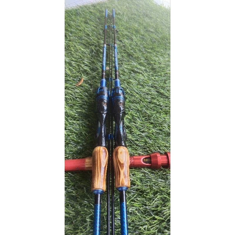 joran udang galah gagang casting jati belanda