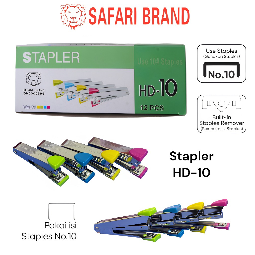

(STAPLES SF004-LUSIN) Stapler Staples Straples Jepretan Safari Brand HD-10D SF-004