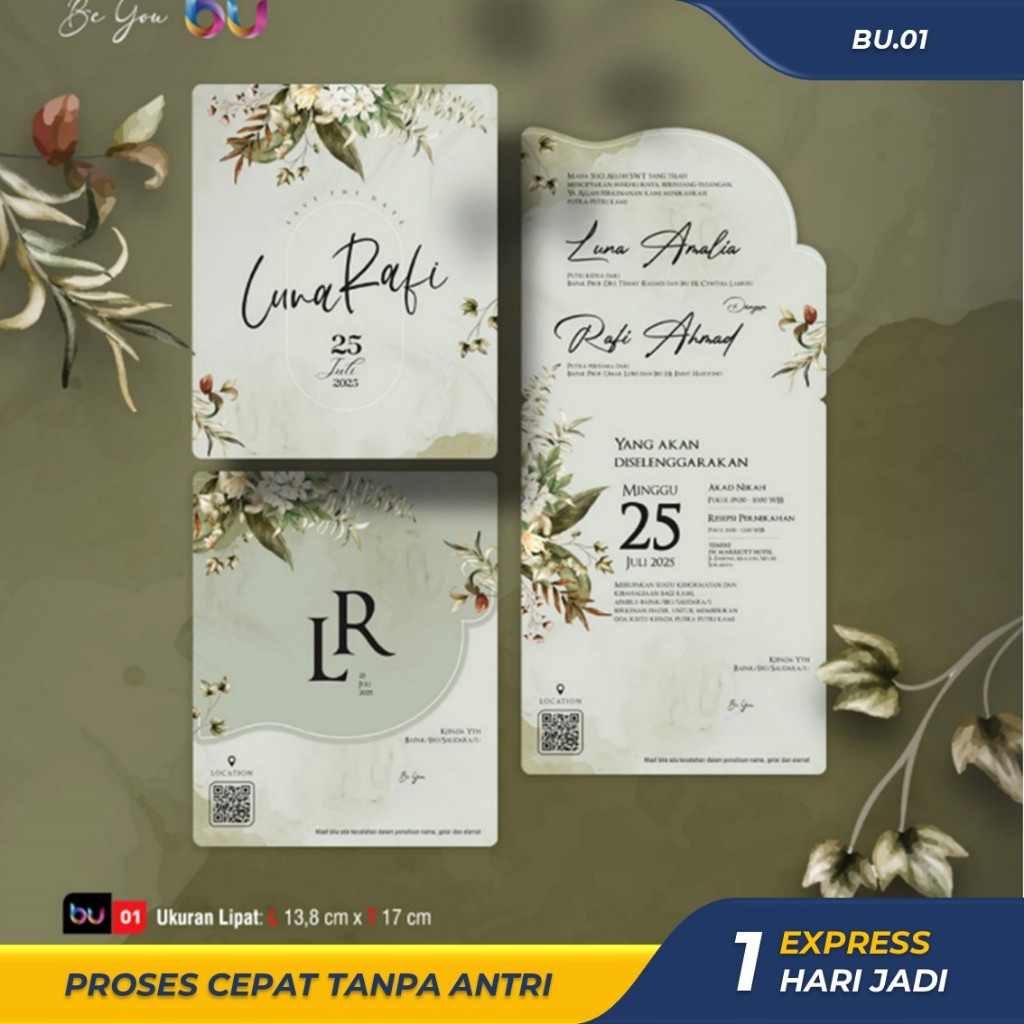 BLANGKO UNDANGAN KOSONGAN PERNIKAHAN AESTHETIC ELEGAN SIMPLE UNIK MURAH SOFTCOVER BLANGKO BE YOU