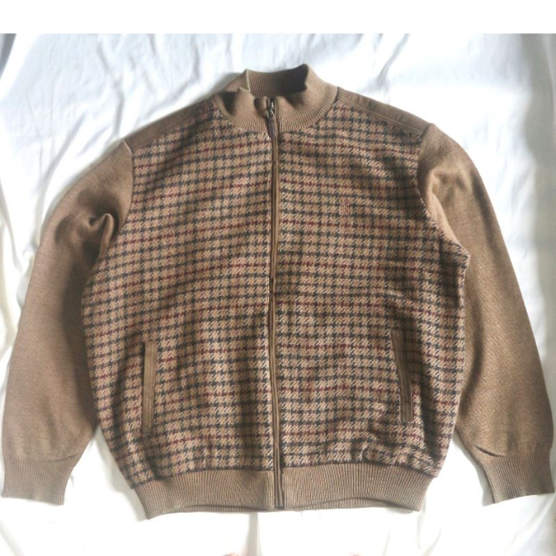 DAKS Jacket Full Zipper Motif Pattern Tebal Suede ada Minus Knitwear Sweater Sweatshirt Crewneck Raj