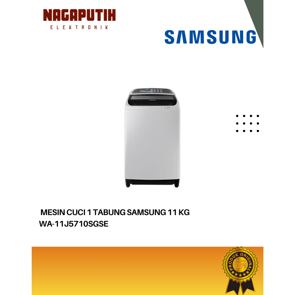 MESIN CUCI 1 TABUNG SAMSUNG WA-11J5710SGSE TOP LOADING 11 KG
