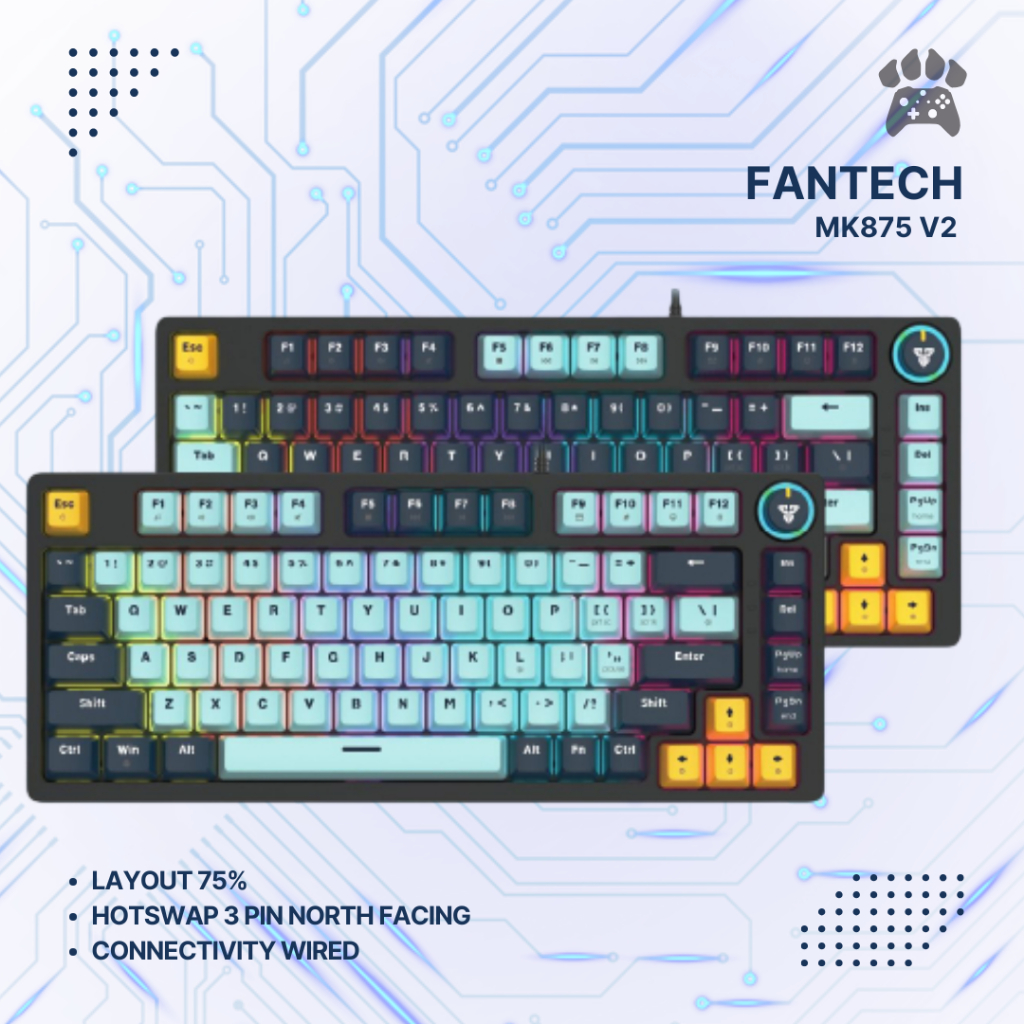 Fantech ATOM81 MK875 V2 Wired Mechanical Gaming Keyboard Mizu Edition
