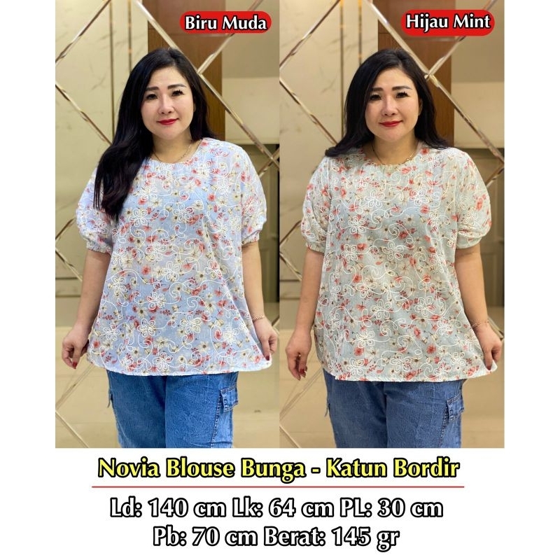 FINA BIGSIZE - (BLOUSE NOVIA TERBARU) ATASAN PENDEK WANITA JUMBO BIGSIZE KEKINIAN