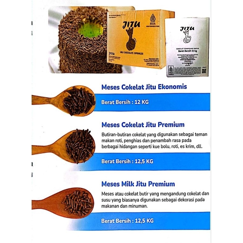 

[BAHAN KUE] Meses butiran cokelat merek JITU 12kg