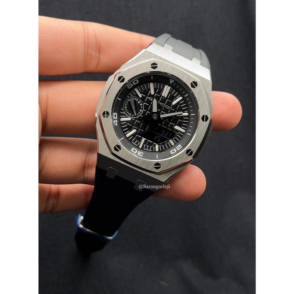 g-shock G-Shock ga-2100 GA-2100 MOD Silver Rubber Black Gen 3