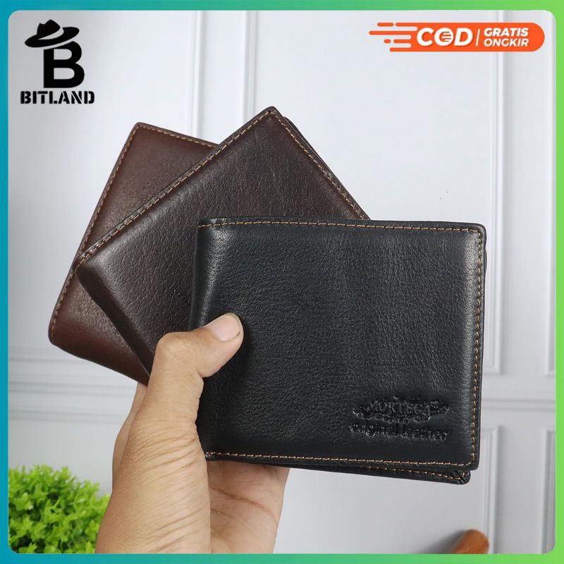 MORTEGA Original Leather Dompet Lipat Pria 6 Slot Card-MK-6804