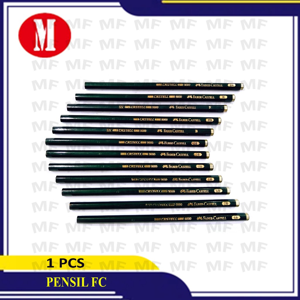 

Pensil FABER-CASTELL 2H/H/F/HB/B/2B/3B/4B/5B/6B/7B/8B