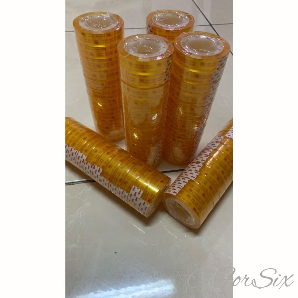 

(SLOP) Lakban Isolasi 12mmx25yard Bening dan Hitam - PEREKAT SERBAGUNA