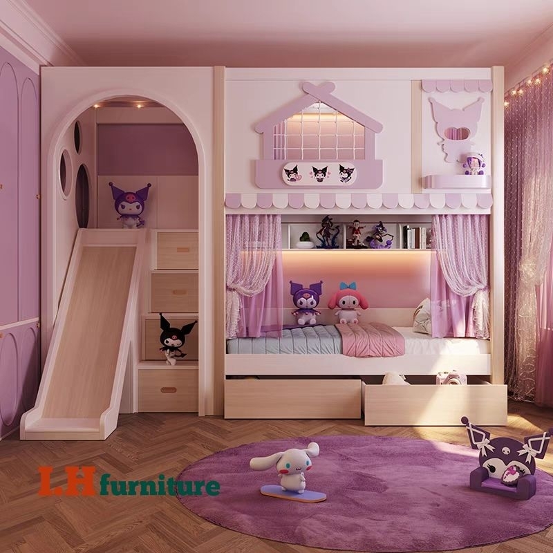 Tempat tidur anak karakter , tempat tidur anak tingkat , karakter kuromi , tempat tidur anak perempu
