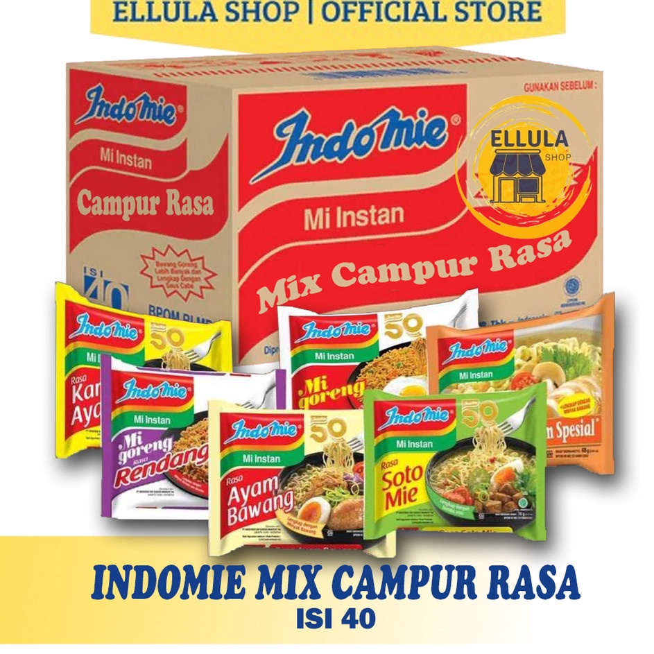 

Bisa Cod ELLULA Shop INDOMIE 1 DUS ISI 4 BISA CAMPUR