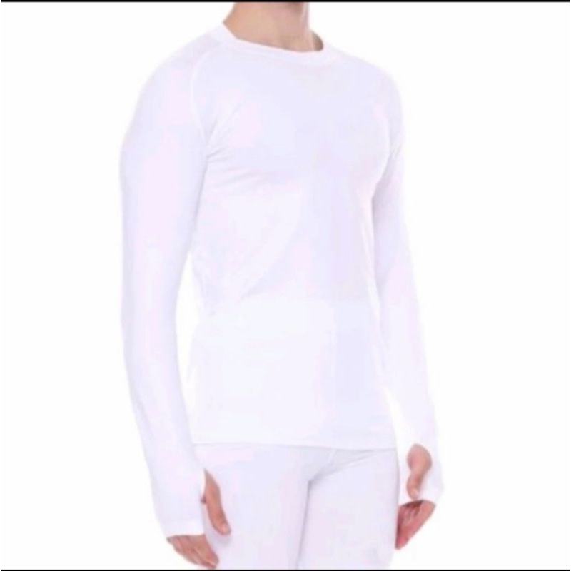 Baju manset baselayer jumbo putih olahraga running