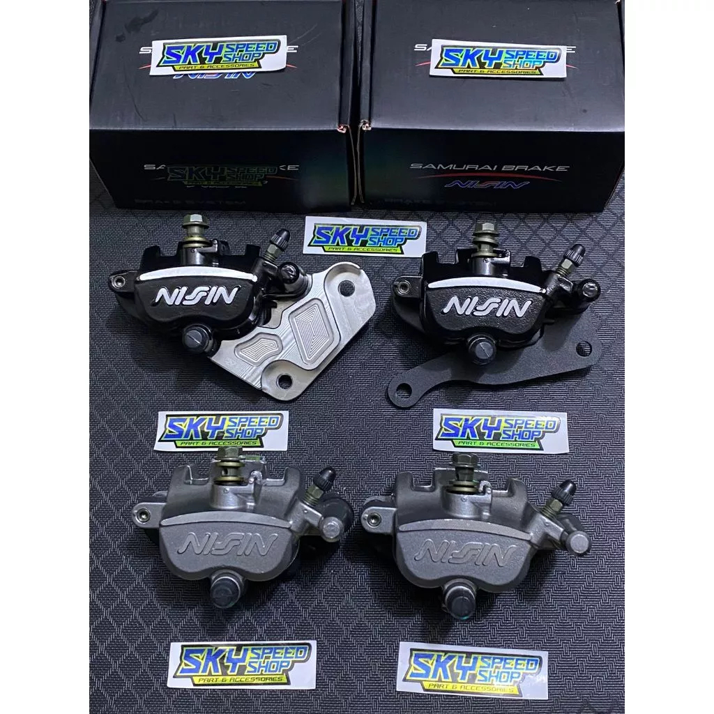 Paket Murah Kaliper Cakram SB Depan Belakang 2 piston NMAX NEW/OLD + Breket Depan Belakang Standar 2