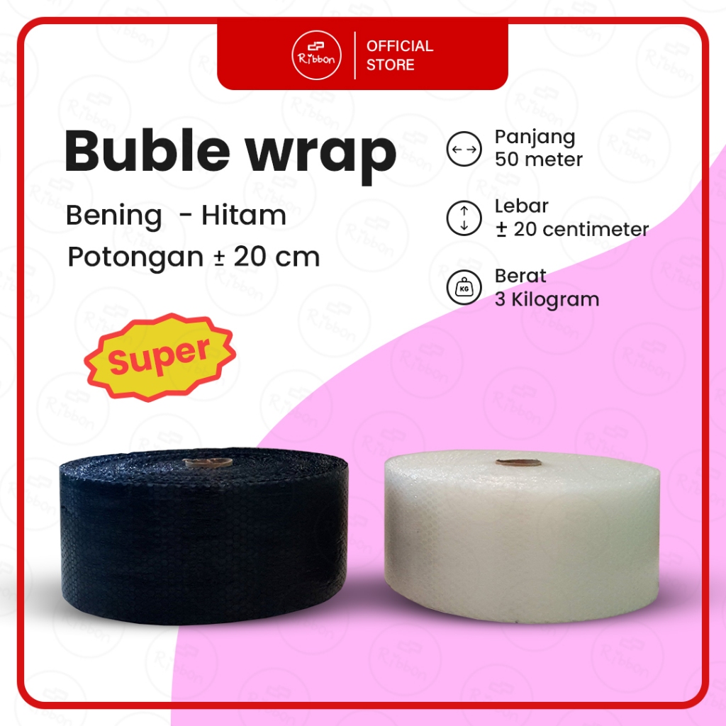 

Bubblewrap SUPER HITAM 20 CM X 50 M Wraping Super Tebal Murah