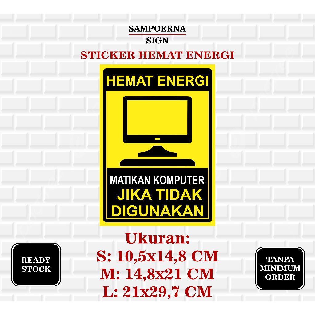 

Sticker Matikan komputer / sticker matikan listrik hemat energi / sticker matikan perangkat