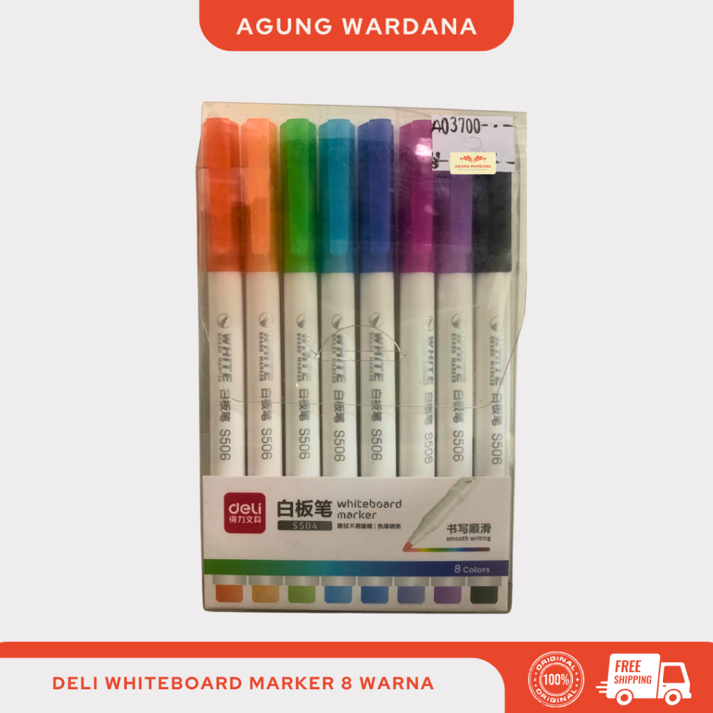

Deli Whiteboard Marker S506 Isi 8 Spidol Papan Tulis