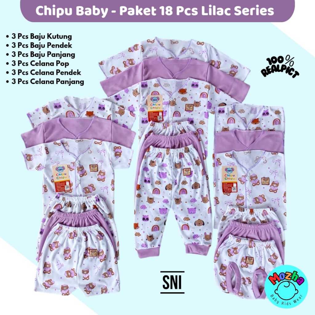 Paket Lahiran Baju Bayi 18 Pcs Newborn Set Pakaian Bayi Perempuan Baru Lahir Bahan Lembut Motif Lucu