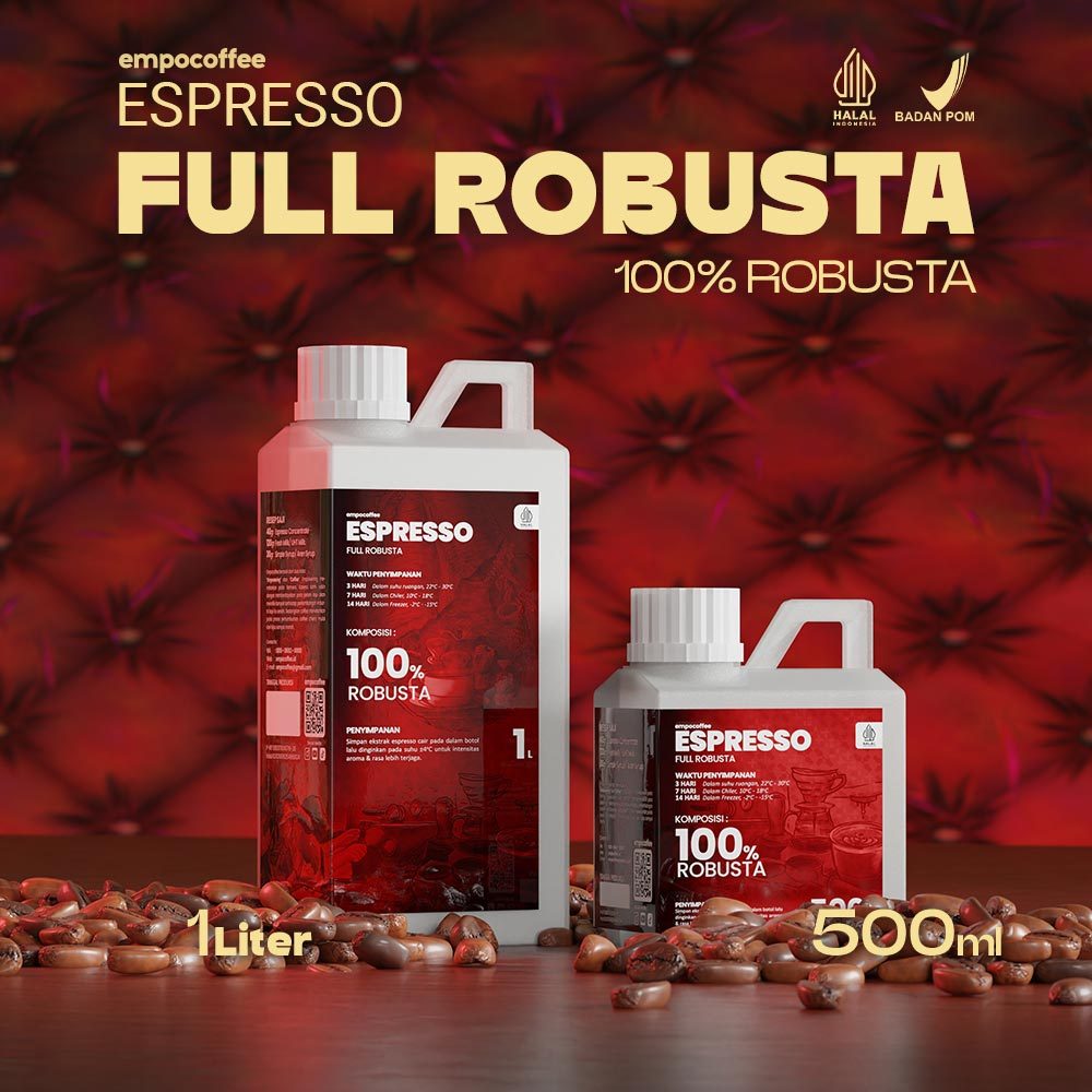 

Espresso Cair Full Kopi Fine Robusta Temanggung Coffee Based