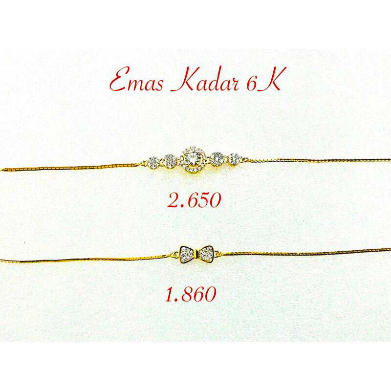 Gelang Emas Kadar 6K
