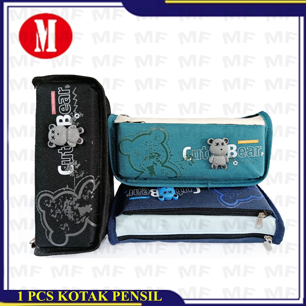 

KAYAGI Kotak Pensil Kain Resleting Cut Bear