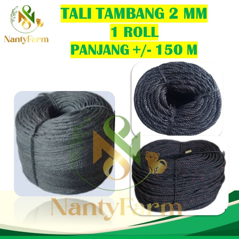 

1 Roll Tali Tambang Polos 2mm Hitam Tali Tampar Hitam - Tali Tampar Hitam 1 ROLL