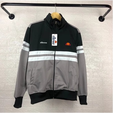 COD Jaket Tractop Ellesse Hitam Abu Jaket Casual Unisex