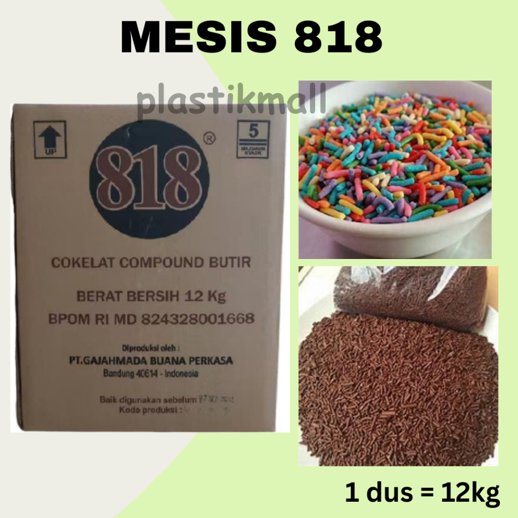 

Mesis 818 chocolate 1 dus 12kg, khusus pengiriman cargo dan instant kurir