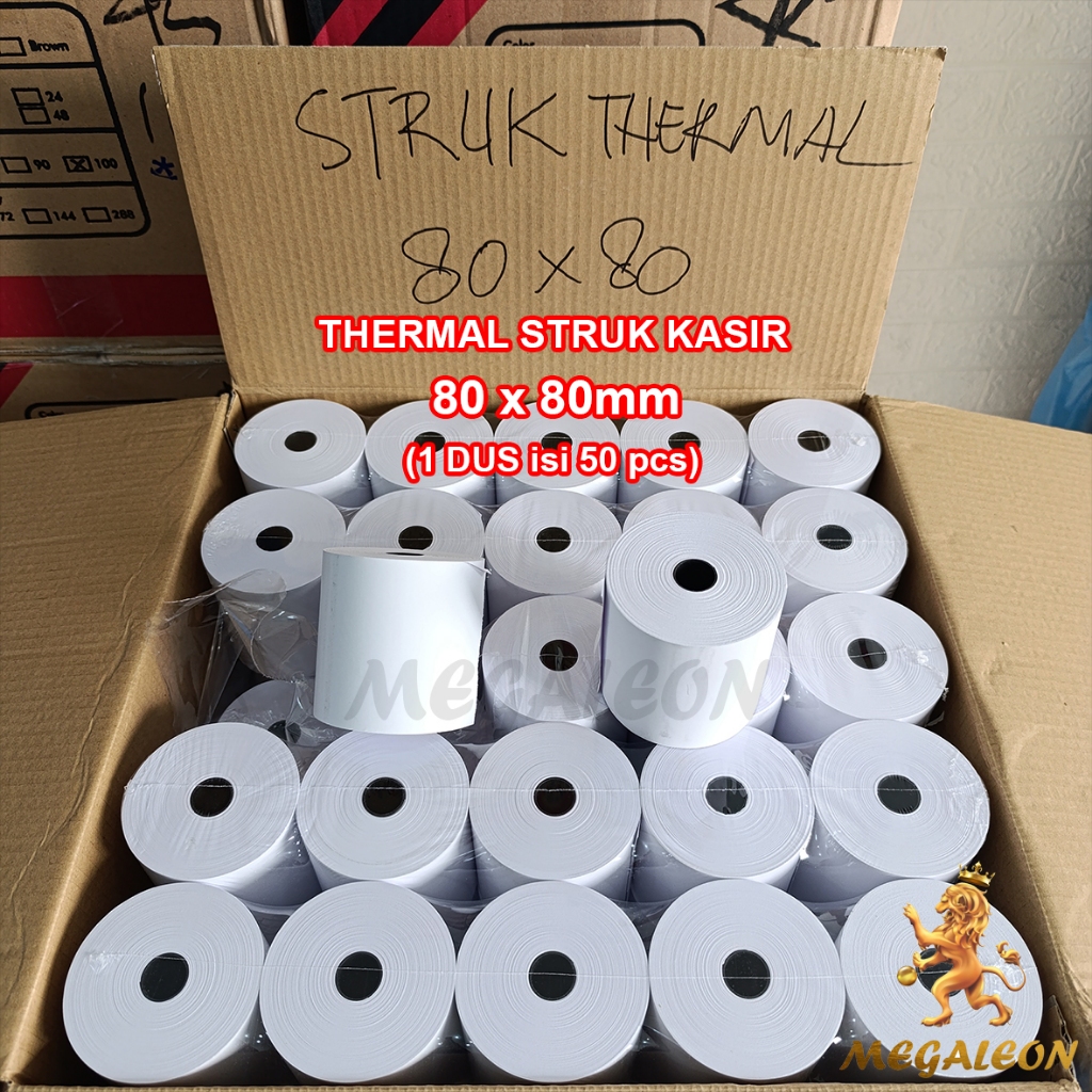 

(DUS) Kertas Thermal Struk Kasir 80x80 Paper Roll TULISAN JELAS TAHAN LAMA (ISI 50 Roll)