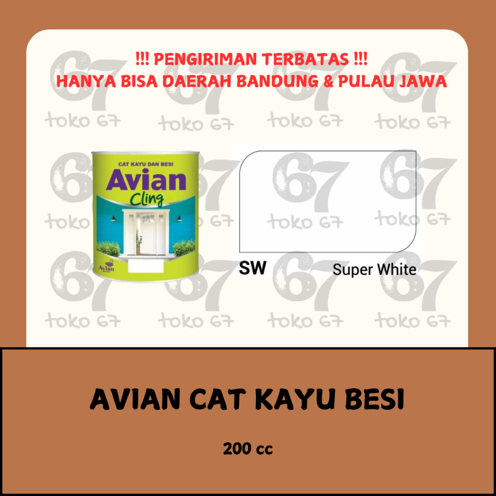 

AVIAN CLING CAT MINYAK KAYU BESI SW SUPER WHITE 200 CC