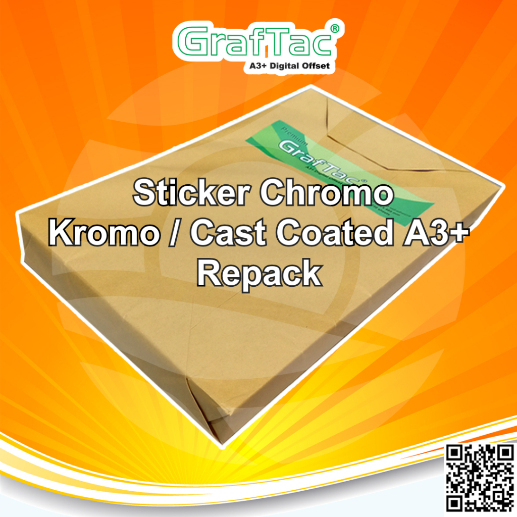

Graftac Stiker Kromo Bontak A3+ Sticker Kertas Chromo Cast Coated Digital Print - Repack 50