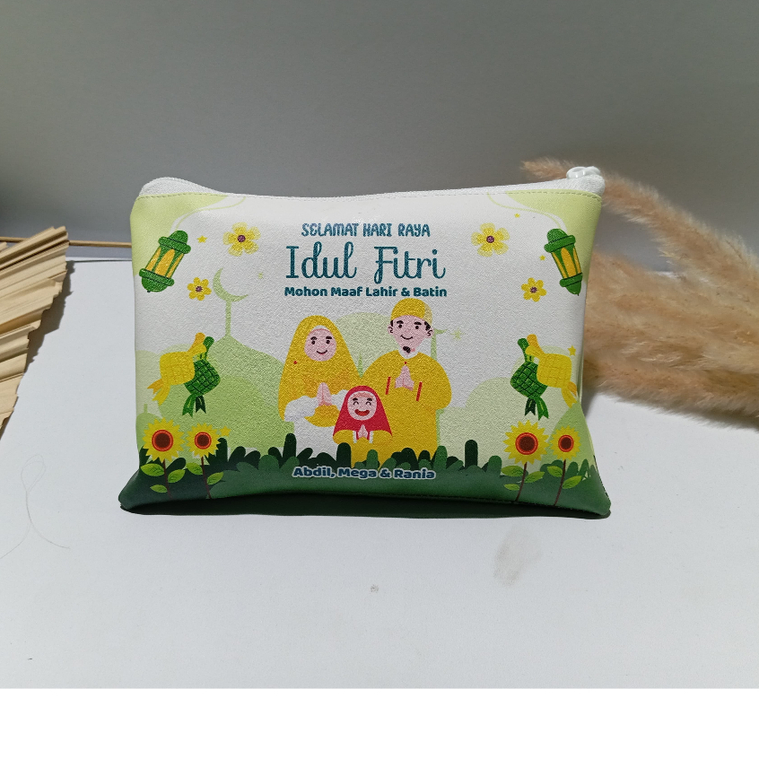 

Dompet Kulit Bahan Oscar Desain Idul Fitri Souvenir Pouch Custom Hari Raya Pandawa Tali Surabaya