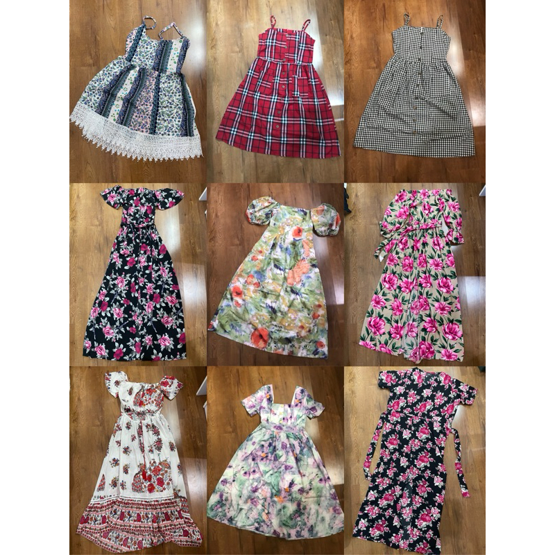 [PRELOVED] Dress Korea | Mid Dress | Long Dress | Summer Dress | Baju Pantai | Baju Piknik Motif | G