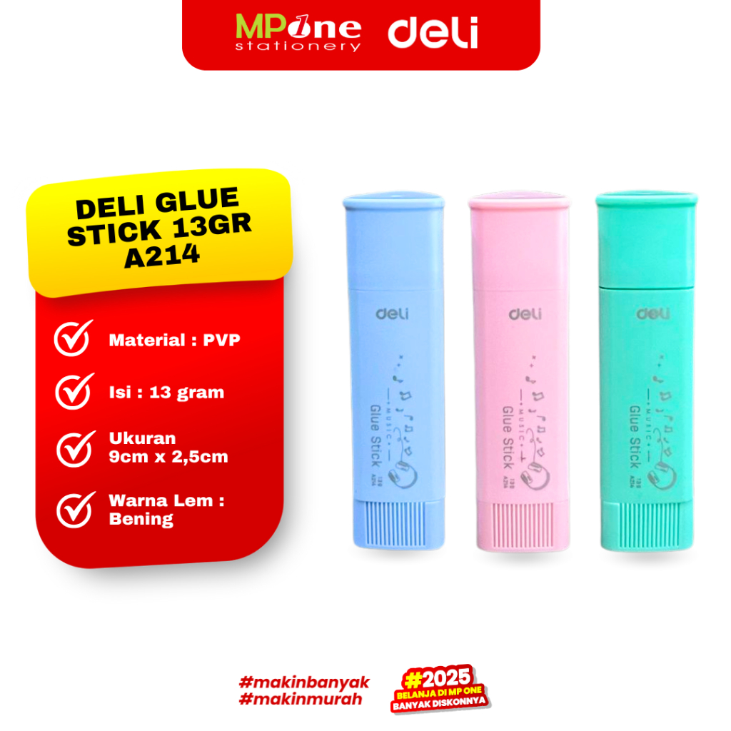 

Deli Lem Stick 13GR A214 / Glue Stick Lem Kertas Kuat 13gram DELI A214