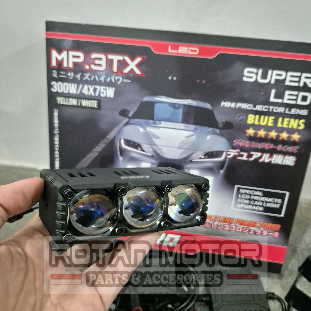 Mini Projie PR07 MP.3TX Super Nova LED Blue Lens 4x75W / MP3TX / MP 3TX / MINI PROJIE 3 MATA BLUELEN