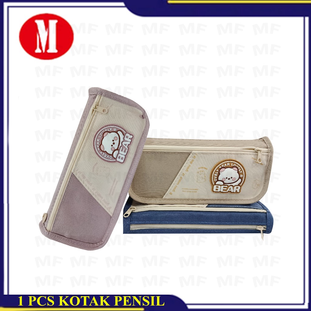 

KAYAGI Kotak Pensil Kain Resleting Bear ky-7875 Random