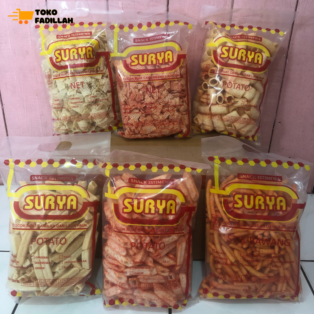 SURYA Snack Potato Stick Net Rasa Balado / Barbeque / Seaweed