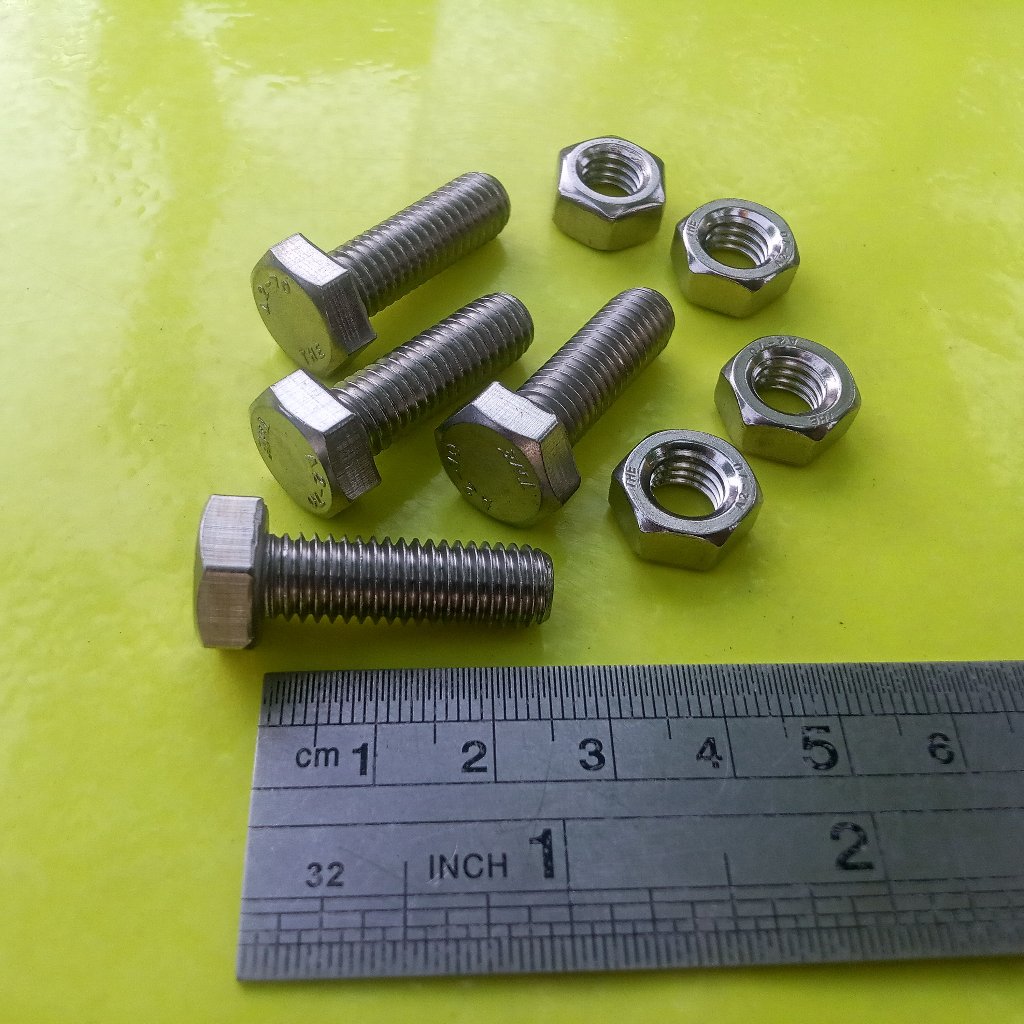 BAUT STAINLESS M8 X 25 / BAUT 13 KUNCI 13 / BAUT SS M8 X 25 SUS 304 / BAUT M8X25 STAINLESS STEEL / B