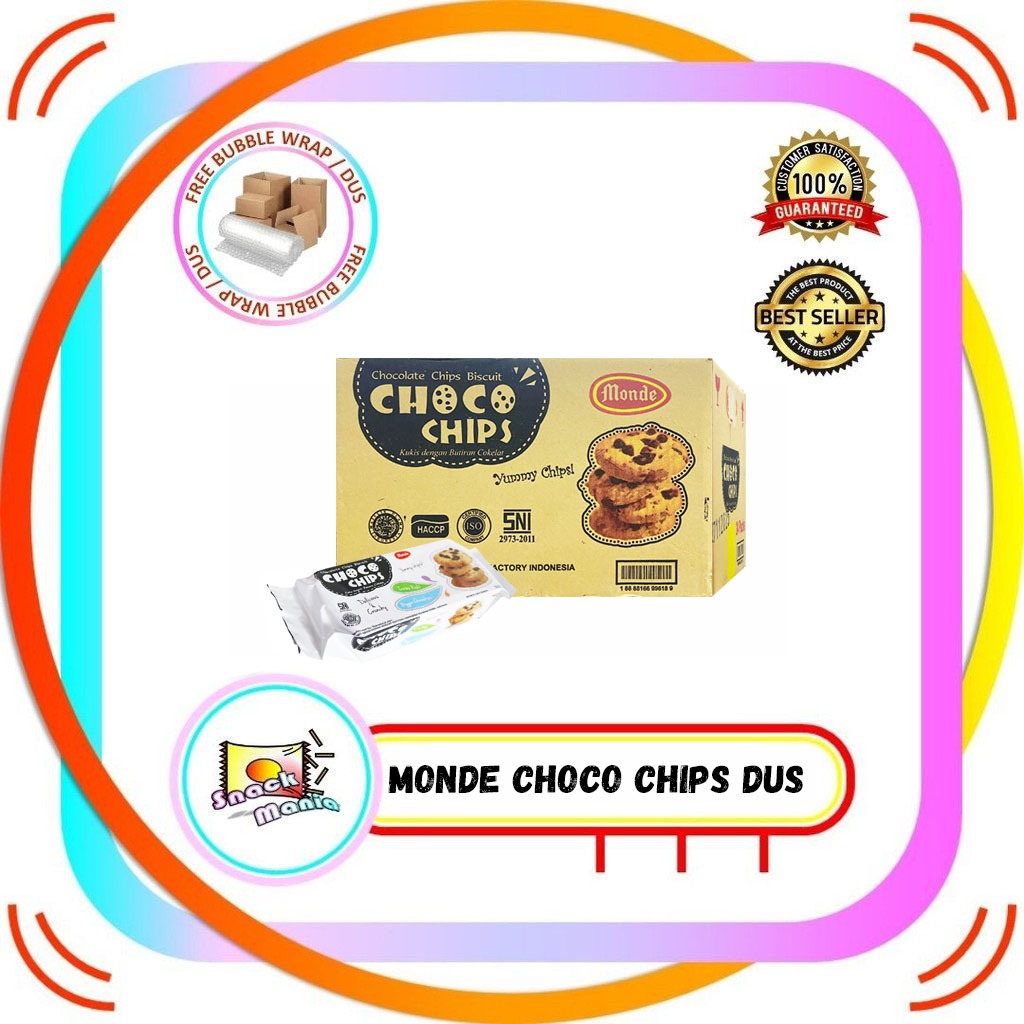 

Monde Choco Chips Chocolate Chips Biscuit ~ 90 gr x 24 pcs DUS Biskuit