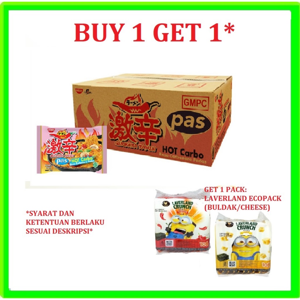 

KARTONAN Nissin Gekikara Ramen HOT Carbo 81gr Rasa Carbonara Pedas 1 Dus Isi 30 Pcs